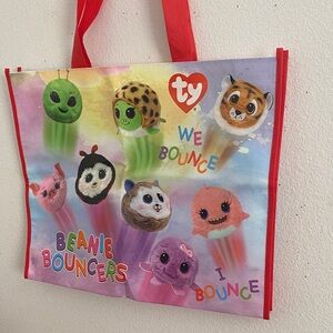 Ty Beanie Bouncers Colorful Tote with Red Handles